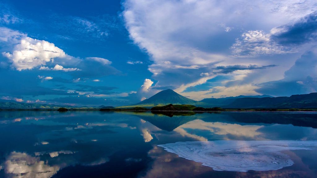 Ol-Doniyo Lengaii Mountain and Lake Natron landscape Tanzania